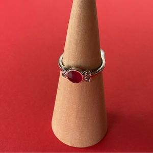 Bomb Party RBP3718 “Capture Your Heart” Genuine Quartz on Rhodium Sz 7 Ring NWOT